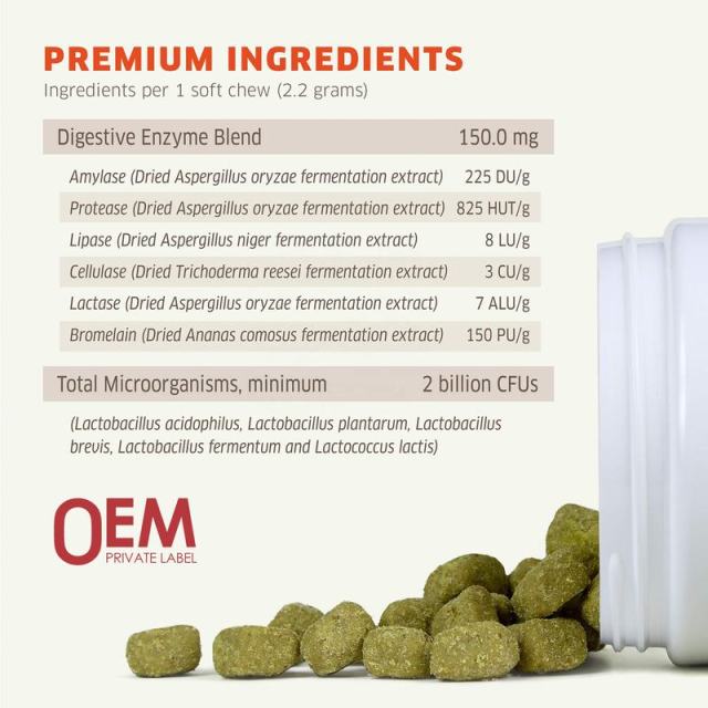 OEM Supplier Dog Gut Health Soft Chews Probiotics Prebiotics Digestive Enzymes Amylase Protease Lipase Cellulase Lactase Bromelain Lactobacillus Blend Supports Healthy Digestion Relieves Gas Diarrhea Strengthens Immunity 120 Count 264g,MY SHOP,OEM Supplier Dog Gut Health Soft Chews Probiotics Prebiotics Digestive Enzymes Amylase Protease Lipase Cellulase Lactase Bromelain Lactobacillus Blend Supports Healthy Digestion Relieves Gas Diarrhea Strengthens Immunity 120 Count 264g