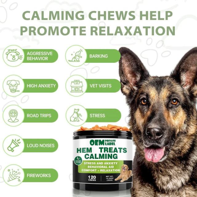 OEM Factory Hemp Calming Treats For Dogs Chicken Flavor Reduces Anxiety Stress Fear Calms Hyperactive Anxious Behavior Reduces Aggression Promotes Relaxation Comfort Supports Immunity 120 Chews 300g 10.58oz,MY SHOP,OEM Factory Hemp Calming Treats For Dogs Chicken Flavor Reduces Anxiety Stress Fear Calms Hyperactive Anxious Behavior Reduces Aggression Promotes Relaxation Comfort Supports Immunity 120 Chews 300g 10.58oz