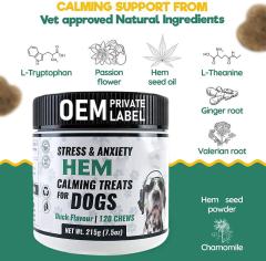 Bulk Manufacturer Natural Calming Treats for Dogs Hemp Extract Stress Anxiety Support Relaxation Aid Calming Chews Highly Palatable Duck Flavor Non-GMO Premium 120 Soft Chews 215g,MY SHOP,Bulk Manufacturer Natural Calming Treats for Dogs Hemp Extract Stress Anxiety Support Relaxation Aid Calming Chews Highly Palatable Duck Flavor Non-GMO Premium 120 Soft Chews 215g