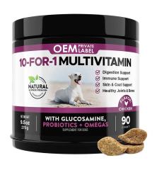OEM Factory 10-in-1 Multivitamin Soft Chews For Dogs Probiotics Omega-3 Glucosamine Chondroitin Fish Oil 7 Strain Probiotics Vitamin C Digestion Skin Coat Joint Brain Heart Immune Chicken Flavor 90 Chews 270g,MY SHOP,OEM Factory 10-in-1 Multivitamin Soft Chews For Dogs Probiotics Omega-3 Glucosamine Chondroitin Fish Oil 7 Strain Probiotics Vitamin C Digestion Skin Coat Joint Brain Heart Immune Chicken Flavor 90 Chews 270g