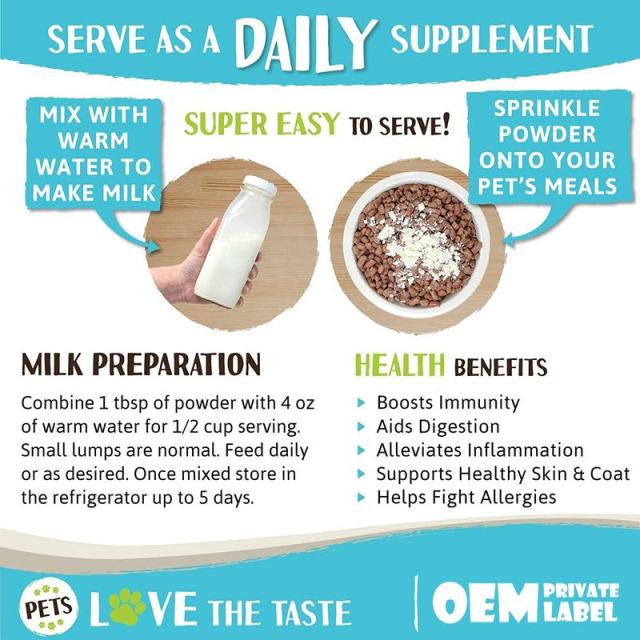 OEM Factory Whole Powdered Goat Milk For Dogs Cats Natural Probiotics Digestive Enzymes Raw Goat Milk Powder Lower Lactose Boosts Immunity Aids Digestion Alleviates Inflammation Healthy Skin Coat Helps Fight Allergies 7oz 198g Makes 96fl oz,MY SHOP,OEM Factory Whole Powdered Goat Milk For Dogs Cats Natural Probiotics Digestive Enzymes Raw Goat Milk Powder Lower Lactose Boosts Immunity Aids Digestion Alleviates Inflammation Healthy Skin Coat Helps Fight Allergies 7oz 198g Makes 96fl oz