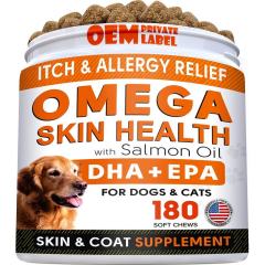OEM Factory Omega Skin Health Soft Chews For Dogs Cats With Salmon Oil DHA EPA 24000mg Omega-3 6000mg Omega-6 Promotes Healthy Skin Coat Reduces Shedding Soothes Itching Joint Support Immune Health 180 Chews,MY SHOP,OEM Factory Omega Skin Health Soft Chews For Dogs Cats With Salmon Oil DHA EPA 24000mg Omega-3 6000mg Omega-6 Promotes Healthy Skin Coat Reduces Shedding Soothes Itching Joint Support Immune Health 180 Chews
