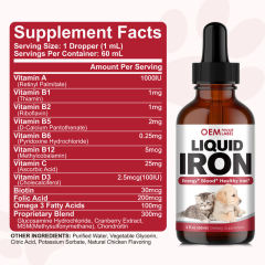 OEM Factory Liquid Iron Supplement For Dogs Cats With Vitamin B12 C B6 A D3 B1 B2 B5 Folic Acid Glucosamine Cranberry MSM Chondroitin Supports Optimal Iron Levels Blood Cell Formation Oxygen Supply Energy Vitality Chicken Flavor 60ml,MY SHOP,OEM Factory Liquid Iron Supplement For Dogs Cats With Vitamin B12 C B6 A D3 B1 B2 B5 Folic Acid Glucosamine Cranberry MSM Chondroitin Supports Optimal Iron Levels Blood Cell Formation Oxygen Supply Energy Vitality Chicken Flavor 60ml