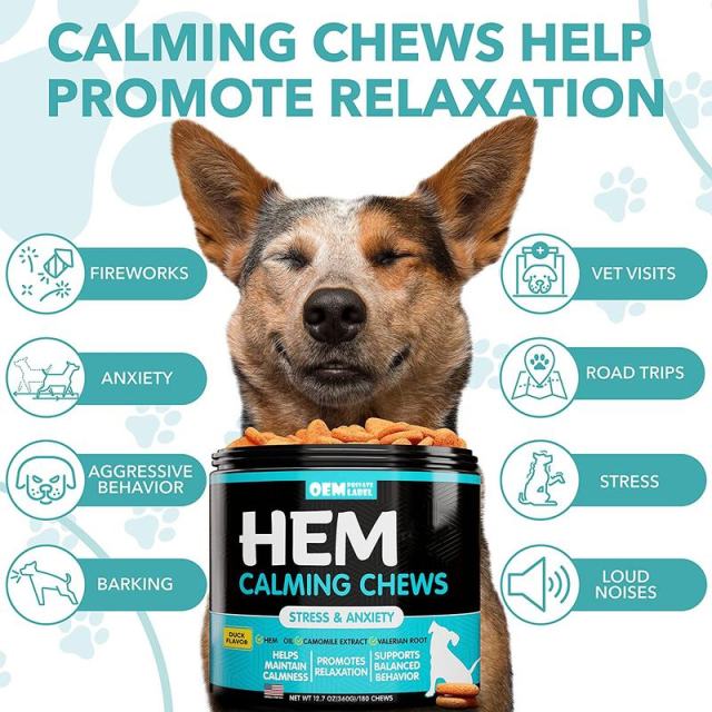 OEM Factory Hemp Calming Chews For Dogs Duck Flavor Hemp Oil Chamomile Extract Valerian Root Stress Anxiety Relief Promotes Relaxation Calmness Balanced Behavior Fireworks Vet Visits Road Trips 180 Chews 360g,MY SHOP,OEM Factory Hemp Calming Chews For Dogs Duck Flavor Hemp Oil Chamomile Extract Valerian Root Stress Anxiety Relief Promotes Relaxation Calmness Balanced Behavior Fireworks Vet Visits Road Trips 180 Chews 360g