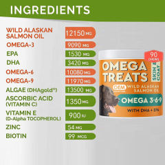 OEM Factory Wild Alaskan Salmon Oil Soft Chews For Dogs Omega-3-6-9 With DHA EPA Algae Vitamins C E Biotin Zinc Skin Coat Health Joint Support Immune System 12150mg Omega-3 90 Soft Chews,MY SHOP,OEM Factory Wild Alaskan Salmon Oil Soft Chews For Dogs Omega-3-6-9 With DHA EPA Algae Vitamins C E Biotin Zinc Skin Coat Health Joint Support Immune System 12150mg Omega-3 90 Soft Chews