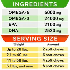 OEM Factory Omega Skin Health Soft Chews For Dogs Cats With Salmon Oil DHA EPA 24000mg Omega-3 6000mg Omega-6 Promotes Healthy Skin Coat Reduces Shedding Soothes Itching Joint Support Immune Health 180 Chews,MY SHOP,OEM Factory Omega Skin Health Soft Chews For Dogs Cats With Salmon Oil DHA EPA 24000mg Omega-3 6000mg Omega-6 Promotes Healthy Skin Coat Reduces Shedding Soothes Itching Joint Support Immune Health 180 Chews