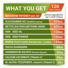 OEM Factory Hip Joint Hemp Chews For Dogs Glucosamine Chondroitin Advanced Mobility Formula Joint Pain Relief Lubricates Joints Inflammation Relief Immune Support Bacon Flavor 120 Soft Chews 360g,MY SHOP,OEM Factory Hip Joint Hemp Chews For Dogs Glucosamine Chondroitin Advanced Mobility Formula Joint Pain Relief Lubricates Joints Inflammation Relief Immune Support Bacon Flavor 120 Soft Chews 360g