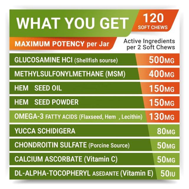 OEM Factory Hip Joint Hemp Chews For Dogs Glucosamine Chondroitin Advanced Mobility Formula Joint Pain Relief Lubricates Joints Inflammation Relief Immune Support Bacon Flavor 120 Soft Chews 360g,MY SHOP,OEM Factory Hip Joint Hemp Chews For Dogs Glucosamine Chondroitin Advanced Mobility Formula Joint Pain Relief Lubricates Joints Inflammation Relief Immune Support Bacon Flavor 120 Soft Chews 360g