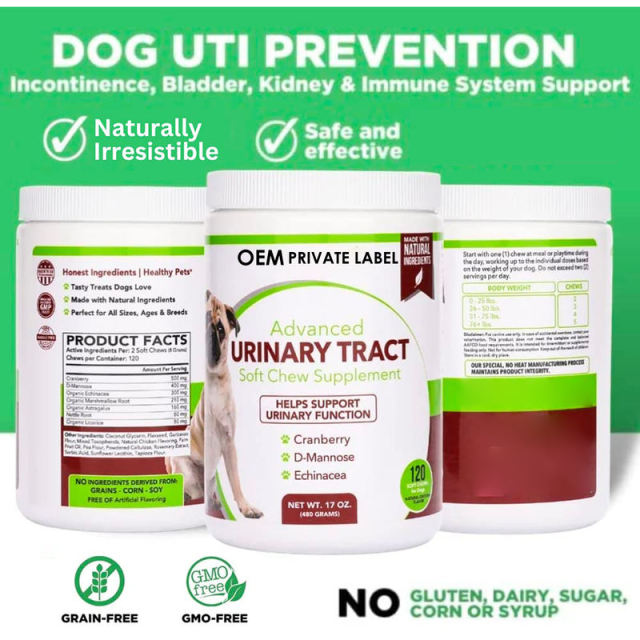 OEM Supplier Urinary Tract Health Chews For Dogs Cranberry D-Mannose Echinacea Blend 400mg D-Mannose 500mg Cranberry 300mg Promotes Urinary Function Supports Bladder Liver Kidney Functi,MY SHOP,OEM Supplier Urinary Tract Health Chews For Dogs Cranberry D-Mannose Echinacea Blend 400mg D-Mannose 500mg Cranberry 300mg Promotes Urinary Function Supports Bladder Liver Kidney Functi