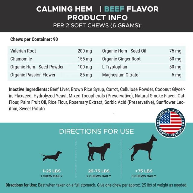 OEM Factory Calming Hemp Soft Chews For Dogs Organic Hemp Powder Seed Oil Valerian Root Chamomile L-Tryptophan Magnesium Citrate Ginger Helps Soothe Promotes Calm Anxiety Relief Hyperactivity Aggression Barking Beef Liver Flavor 90 Chews 270g 9.5oz,MY SHOP,OEM Factory Calming Hemp Soft Chews For Dogs Organic Hemp Powder Seed Oil Valerian Root Chamomile L-Tryptophan Magnesium Citrate Ginger Helps Soothe Promotes Calm Anxiety Relief Hyperactivity Aggression Barking Beef Liver Flavor 90 Chews 270g 9.5oz