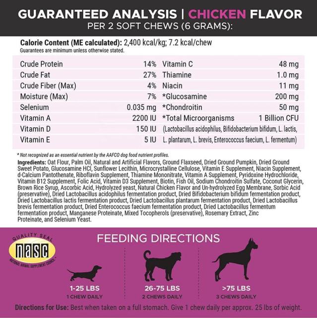 OEM Factory 10-in-1 Multivitamin Soft Chews For Dogs Probiotics Omega-3 Glucosamine Chondroitin Fish Oil 7 Strain Probiotics Vitamin C Digestion Skin Coat Joint Brain Heart Immune Chicken Flavor 90 Chews 270g,MY SHOP,OEM Factory 10-in-1 Multivitamin Soft Chews For Dogs Probiotics Omega-3 Glucosamine Chondroitin Fish Oil 7 Strain Probiotics Vitamin C Digestion Skin Coat Joint Brain Heart Immune Chicken Flavor 90 Chews 270g
