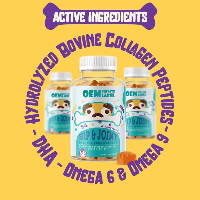 OEM Factory Hip Joint Gummies For Dogs Hydrolyzed Bovine Collagen Peptides 125mg DHA 50mg Omega-6 Omega-9 Natural Bacon Flavor Supports Joint Health Mobility Cartilage Comfort Flexible Function 60 Gummies,MY SHOP,OEM Factory Hip Joint Gummies For Dogs Hydrolyzed Bovine Collagen Peptides 125mg DHA 50mg Omega-6 Omega-9 Natural Bacon Flavor Supports Joint Health Mobility Cartilage Comfort Flexible Function 60 Gummies