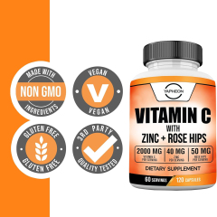 OEM Supplier Immune Support Vitamin C Capsules With Zinc And Rose Hips 2000mg Ascorbic Acid 40mg Zinc Citrate 50mg Rosa Canina Fruit Per Serving Promotes Immune Function Antioxidant Defense Skin Health Vegan Cellulose Capsules 120 Count,MY SHOP,OEM Supplier Immune Support Vitamin C Capsules With Zinc And Rose Hips 2000mg Ascorbic Acid 40mg Zinc Citrate 50mg Rosa Canina Fruit Per Serving Promotes Immune Function Antioxidant Defense Skin Health Vegan Cellulose Capsules 120 Count