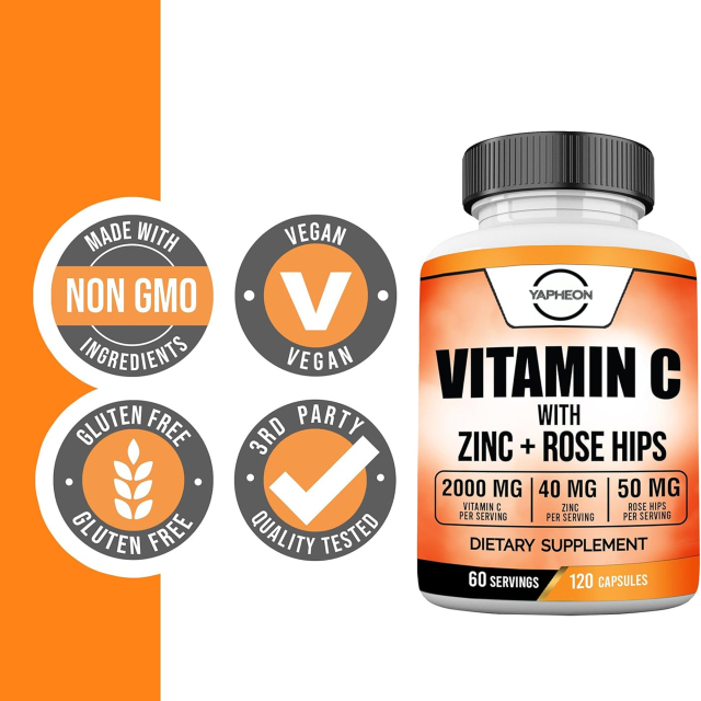OEM Supplier Immune Support Vitamin C Capsules With Zinc And Rose Hips 2000mg Ascorbic Acid 40mg Zinc Citrate 50mg Rosa Canina Fruit Per Serving Promotes Immune Function Antioxidant Defense Skin Health Vegan Cellulose Capsules 120 Count,MY SHOP,OEM Supplier Immune Support Vitamin C Capsules With Zinc And Rose Hips 2000mg Ascorbic Acid 40mg Zinc Citrate 50mg Rosa Canina Fruit Per Serving Promotes Immune Function Antioxidant Defense Skin Health Vegan Cellulose Capsules 120 Count