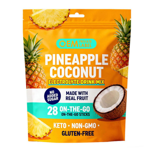 Private Label Manufacturer Electrolyte Hydration Powder Sticks Pineapple Coconut Flavor No Added Sugar Made With Real Fruit On-The-Go Sticks Keto Non-GMO Gluten Free Electrolyte Blend 28 Count 6.8g Per Stick,MY SHOP,Private Label Manufacturer Electrolyte Hydration Powder Sticks Pineapple Coconut Flavor No Added Sugar Made With Real Fruit On-The-Go Sticks Keto Non-GMO Gluten Free Electrolyte Blend 28 Count 6.8g Per Stick