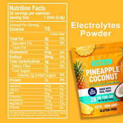 Private Label Manufacturer Electrolyte Hydration Powder Sticks Pineapple Coconut Flavor No Added Sugar Made With Real Fruit On-The-Go Sticks Keto Non-GMO Gluten Free Electrolyte Blend 28 Count 6.8g Per Stick,MY SHOP,Private Label Manufacturer Electrolyte Hydration Powder Sticks Pineapple Coconut Flavor No Added Sugar Made With Real Fruit On-The-Go Sticks Keto Non-GMO Gluten Free Electrolyte Blend 28 Count 6.8g Per Stick
