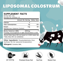 OEM Factory Liposomal Colostrum Powder 2500mg Per Serving 60% IgG Standardized Ultra Bioavailability 10x Higher Absorption Phosphatidylcholine Liposomal Encapsulation Grass Fed Soy Free Gluten Free 150g 60 Servings,MY SHOP,OEM Factory Liposomal Colostrum Powder 2500mg Per Serving 60% IgG Standardized Ultra Bioavailability 10x Higher Absorption Phosphatidylcholine Liposomal Encapsulation Grass Fed Soy Free Gluten Free 150g 60 Servings
