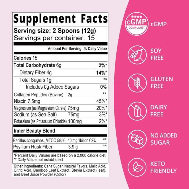 OEM Factory Prebiotic Fibers Powder Probiotics Collagen Electrolytes 4g Fiber 2g Collagen 1 Billion CFU Bacillus Coagulans Psyllium Husk Niacin Magnesium Potassium Supports Hydration Skin Health Gut Health Keto Friendly 15 Servings,MY SHOP,OEM Factory Prebiotic Fibers Powder Probiotics Collagen Electrolytes 4g Fiber 2g Collagen 1 Billion CFU Bacillus Coagulans Psyllium Husk Niacin Magnesium Potassium Supports Hydration Skin Health Gut Health Keto Friendly 15 Servings