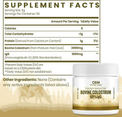 OEM Factory Bovine Colostrum Powder Premium Pasture-Fed 60% IgG Standardized 3000mg Per Serving 1800mg Immunoglobulin G Low Temperature Processed Preserves Purity Potency Unflavored 50 Servings 150g,MY SHOP,OEM Factory Bovine Colostrum Powder Premium Pasture-Fed 60% IgG Standardized 3000mg Per Serving 1800mg Immunoglobulin G Low Temperature Processed Preserves Purity Potency Unflavored 50 Servings 150g