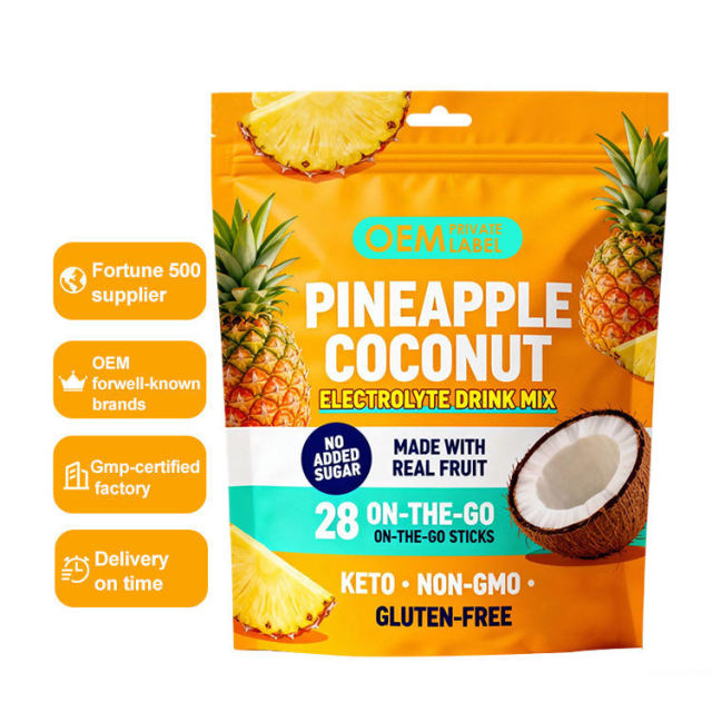 Private Label Manufacturer Electrolyte Hydration Powder Sticks Pineapple Coconut Flavor No Added Sugar Made With Real Fruit On-The-Go Sticks Keto Non-GMO Gluten Free Electrolyte Blend 28 Count 6.8g Per Stick,MY SHOP,Private Label Manufacturer Electrolyte Hydration Powder Sticks Pineapple Coconut Flavor No Added Sugar Made With Real Fruit On-The-Go Sticks Keto Non-GMO Gluten Free Electrolyte Blend 28 Count 6.8g Per Stick