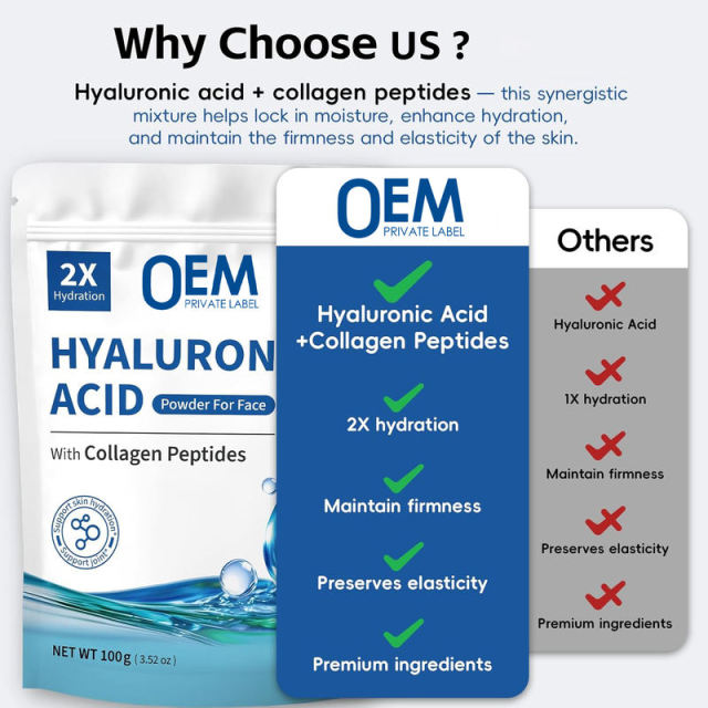 OEM Factory Hyaluronic Acid Powder With Collagen Peptides 100mg Hyaluronic Acid Per Serving 20mg Collagen Peptides 2X Hydration Formula Supports Dry Skin Dry Hair Skin Sagging Wrinkles Joint Health Gluten Free Dairy Free Soy Free 100g 833 Servings,MY SHOP,OEM Factory Hyaluronic Acid Powder With Collagen Peptides 100mg Hyaluronic Acid Per Serving 20mg Collagen Peptides 2X Hydration Formula Supports Dry Skin Dry Hair Skin Sagging Wrinkles Joint Health Gluten Free Dairy Free Soy Free 100g 833 Servings