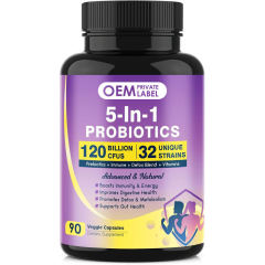 OEM Factory 5-in-1 Probiotic Capsules 120 Billion CFU 32 Unique Strains Delayed Release Enteric Coated Prebiotics Immune Blend Elderberry Echinacea Turmeric Ginger Detox Blend Senna Psyllium Slippery Elm Vitamins C D3 Zinc 90 Veggie Capsules,MY SHOP,OEM Factory 5-in-1 Probiotic Capsules 120 Billion CFU 32 Unique Strains Delayed Release Enteric Coated Prebiotics Immune Blend Elderberry Echinacea Turmeric Ginger Detox Blend Senna Psyllium Slippery Elm Vitamins C D3 Zinc 90 Veggie Capsules