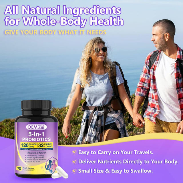 OEM Factory 5-in-1 Probiotic Capsules 120 Billion CFU 32 Unique Strains Delayed Release Enteric Coated Prebiotics Immune Blend Elderberry Echinacea Turmeric Ginger Detox Blend Senna Psyllium Slippery Elm Vitamins C D3 Zinc 90 Veggie Capsules,MY SHOP,OEM Factory 5-in-1 Probiotic Capsules 120 Billion CFU 32 Unique Strains Delayed Release Enteric Coated Prebiotics Immune Blend Elderberry Echinacea Turmeric Ginger Detox Blend Senna Psyllium Slippery Elm Vitamins C D3 Zinc 90 Veggie Capsules