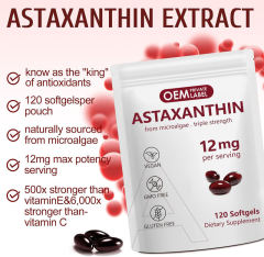 OEM Triple Strength Astaxanthin Softgels,MY SHOP,12mg Astaxanthin Softgels - Wholesale Probiotic Manufacturers