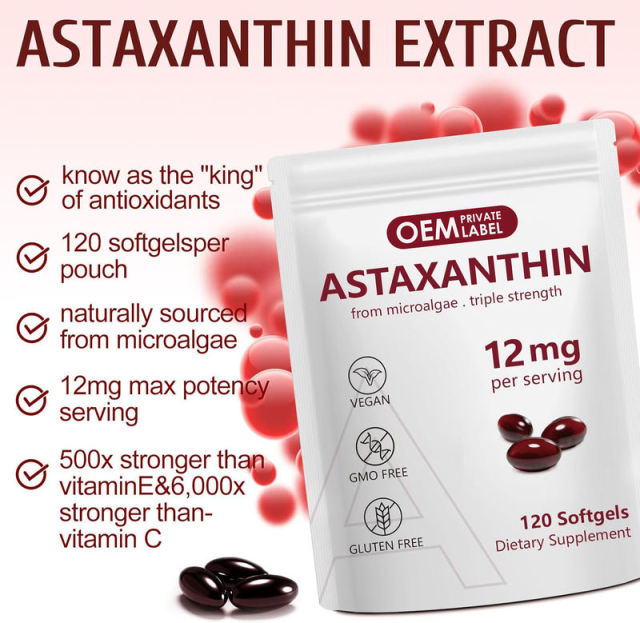OEM Triple Strength Astaxanthin Softgels,MY SHOP,12mg Astaxanthin Softgels - Wholesale Probiotic Manufacturers