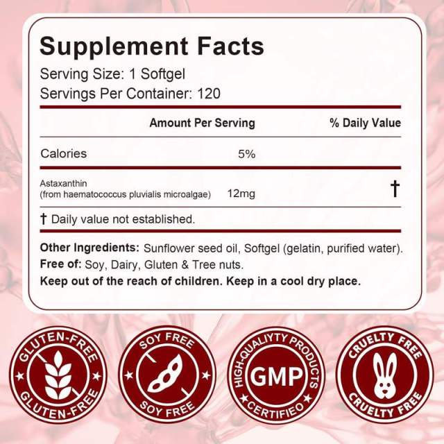 OEM Triple Strength Astaxanthin Softgels,MY SHOP,12mg Astaxanthin Softgels - Wholesale Probiotic Manufacturers