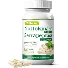 OEM Factory Nattokinase Serrapeptase Capsules 2000FU Nattokinase 240000SPU Serrapeptase With CoQ10 10mg Vitamin B6 1.6mg Vitamin C 20mg Black Pepper Extract Cardiovascular Support Healthy Enzymes Vegan 60 Capsules,MY SHOP,OEM Factory Nattokinase Serrapeptase Capsules 2000FU Nattokinase 240000SPU Serrapeptase With CoQ10 10mg Vitamin B6 1.6mg Vitamin C 20mg Black Pepper Extract Cardiovascular Support Healthy Enzymes Vegan 60 Capsules