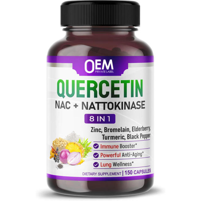 OEM Factory Quercetin NAC Nattokinase 8-in-1 Capsules With Bromelain Zinc Elderberry Turmeric Black Pepper Immune Booster Respiratory Support Lung Wellness Anti-Aging Circulatory Health Cognitive Function 150 Capsules,MY SHOP,OEM Factory Quercetin NAC Nattokinase 8-in-1 Capsules With Bromelain Zinc Elderberry Turmeric Black Pepper Immune Booster Respiratory Support Lung Wellness Anti-Aging Circulatory Health Cognitive Function 150 Capsules