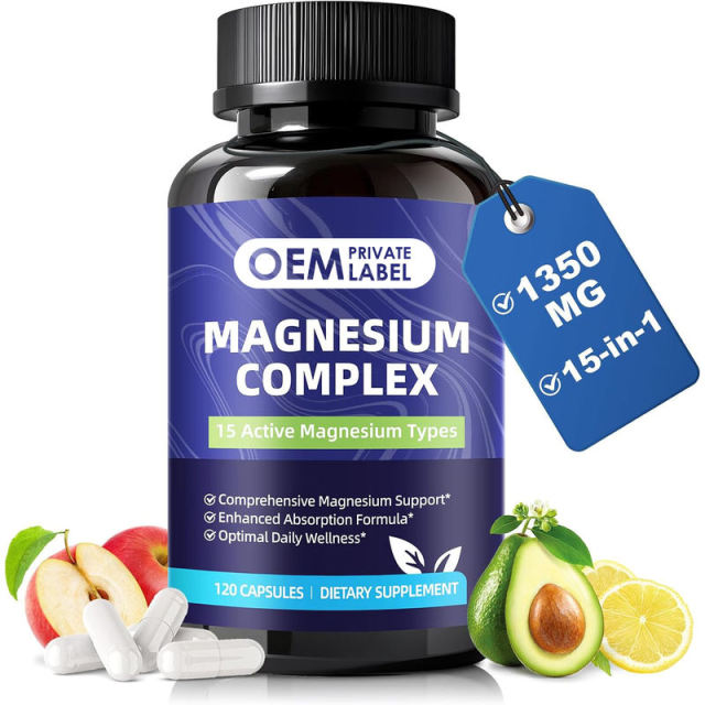OEM Factory 15-in-1 Magnesium Complex 1350mg Per Serving 180mg Elemental Magnesium 15 Active Forms Glycinate Malate Pidolate Citrate Oxide Lactate Chloride Phosphate Aspartate Orotate Taurate Succinate Gluconate Carbonate Acetate 120 Capsules,MY SHOP,OEM Factory 15-in-1 Magnesium Complex 1350mg Per Serving 180mg Elemental Magnesium 15 Active Forms Glycinate Malate Pidolate Citrate Oxide Lactate Chloride Phosphate Aspartate Orotate Taurate Succinate Gluconate Carbonate Acetate 120 Capsules