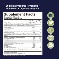OEM Factory Complete Gut Health Capsules 80 Billion Probiotics Prebiotics Postbiotics Digestive Enzymes L-Glutamine Berberine Cinnamon Garlic Aloe Vera Zinc L-Carnosine Magnesium N-Acetyl-D-Glucosamine Peppermint Fenugreek Ginger Artichoke 120 Capsules,MY SHOP,OEM Factory Complete Gut Health Capsules 80 Billion Probiotics Prebiotics Postbiotics Digestive Enzymes L-Glutamine Berberine Cinnamon Garlic Aloe Vera Zinc L-Carnosine Magnesium N-Acetyl-D-Glucosamine Peppermint Fenugreek Ginger Artichoke 120 Capsules