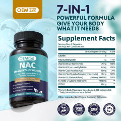 OEM Factory NAC 7-in-1 Capsules N-Acetyl-L-Cysteine 1000mg Free Form With CoQ10 50mg Vitamin C 30mg Vitamin E 10mg Vitamin D3 10000IU Vitamin B6 1.7mg B12 6mcg Antioxidant Liver Kidney Brain Nerve Immune Respiratory Support 120 Capsules,MY SHOP,OEM Factory NAC 7-in-1 Capsules N-Acetyl-L-Cysteine 1000mg Free Form With CoQ10 50mg Vitamin C 30mg Vitamin E 10mg Vitamin D3 10000IU Vitamin B6 1.7mg B12 6mcg Antioxidant Liver Kidney Brain Nerve Immune Respiratory Support 120 Capsules