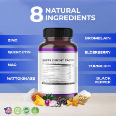 OEM Factory Quercetin NAC Nattokinase 8-in-1 Capsules With Bromelain Zinc Elderberry Turmeric Black Pepper Immune Booster Respiratory Support Lung Wellness Anti-Aging Circulatory Health Cognitive Function 150 Capsules,MY SHOP,OEM Factory Quercetin NAC Nattokinase 8-in-1 Capsules With Bromelain Zinc Elderberry Turmeric Black Pepper Immune Booster Respiratory Support Lung Wellness Anti-Aging Circulatory Health Cognitive Function 150 Capsules