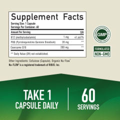 OEM Factory PQQ Capsules 20mg Pyrroloquinoline Quinone With CoQ10 200mg Vitamin B12 Methylcobalamin Supports Cognition Mitochondrial Biogenesis Energy Levels Cellular Health Vegan Non-GMO Gluten Free 60 Capsules,MY SHOP,OEM Factory PQQ Capsules 20mg Pyrroloquinoline Quinone With CoQ10 200mg Vitamin B12 Methylcobalamin Supports Cognition Mitochondrial Biogenesis Energy Levels Cellular Health Vegan Non-GMO Gluten Free 60 Capsules
