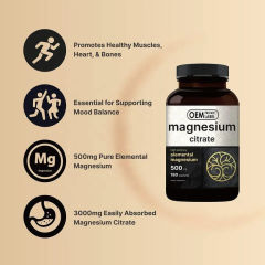 OEM Factory Magnesium Citrate Capsules 500mg Elemental Magnesium Per Serving High Potency Easily Absorbed Form Promotes Healthy Muscles Heart Bones Mood Balance 180 Capsules 60 Servings,MY SHOP,OEM Factory Magnesium Citrate Capsules 500mg Elemental Magnesium Per Serving High Potency Easily Absorbed Form Promotes Healthy Muscles Heart Bones Mood Balance 180 Capsules 60 Servings