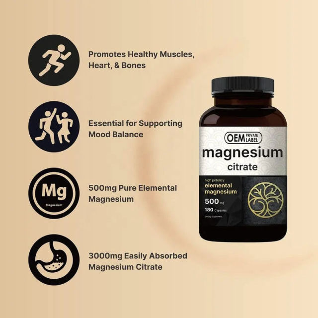 OEM Factory Magnesium Citrate Capsules 500mg Elemental Magnesium Per Serving High Potency Easily Absorbed Form Promotes Healthy Muscles Heart Bones Mood Balance 180 Capsules 60 Servings,MY SHOP,OEM Factory Magnesium Citrate Capsules 500mg Elemental Magnesium Per Serving High Potency Easily Absorbed Form Promotes Healthy Muscles Heart Bones Mood Balance 180 Capsules 60 Servings