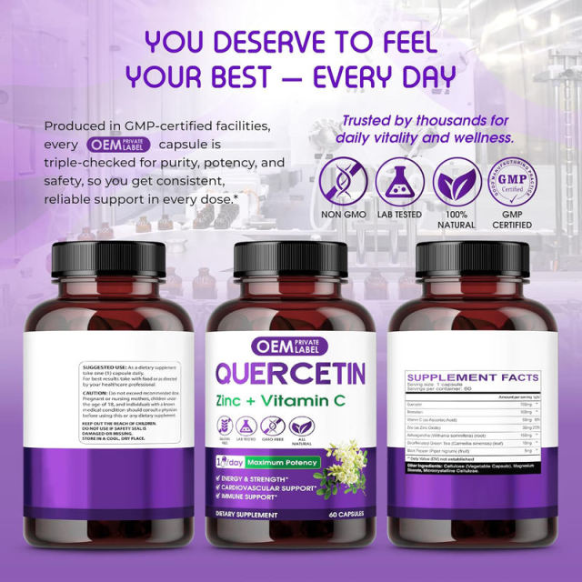 OEM Factory 7-in-1 Quercetin Formula 700mg With Bromelain 100mg Ashwagandha 150mg Zinc Vitamin C Green Tea Black Pepper 3x Higher Absorption Energy Strength Cardiovascular Immune Support 60 Capsules,MY SHOP,OEM Factory 7-in-1 Quercetin Formula 700mg With Bromelain 100mg Ashwagandha 150mg Zinc Vitamin C Green Tea Black Pepper 3x Higher Absorption Energy Strength Cardiovascular Immune Support 60 Capsules