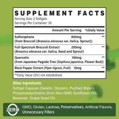 OEM Factory Liposomal Sulforaphane Softgels 800mg Sulforaphane From Broccoli Sprout Full Spectrum Broccoli Extract 200mg Quercetin 100mg Black Pepper 10mg Liposomal Technology Maximum Absorption Antioxidant Detox 60 Softgels,MY SHOP,OEM Factory Liposomal Sulforaphane Softgels 800mg Sulforaphane From Broccoli Sprout Full Spectrum Broccoli Extract 200mg Quercetin 100mg Black Pepper 10mg Liposomal Technology Maximum Absorption Antioxidant Detox 60 Softgels