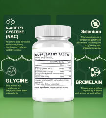 OEM Factory NAC 4-in-1 Capsules N-Acetyl Cysteine 1200mg With Bromelain 100mg Selenium 50mcg Glycine 100mg Supports Respiratory Function Reduces Oxidative Stress Antioxidant Support Vegan 90 Capsules 45 Servings,MY SHOP,OEM Factory NAC 4-in-1 Capsules N-Acetyl Cysteine 1200mg With Bromelain 100mg Selenium 50mcg Glycine 100mg Supports Respiratory Function Reduces Oxidative Stress Antioxidant Support Vegan 90 Capsules 45 Servings
