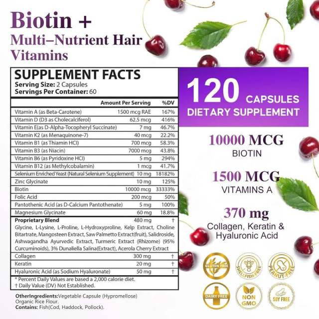 Private Label Manufacturer Complete Hair Growth Formula Biotin 10000mcg Collagen Keratin Hyaluronic Acid Multivitamins Minerals Amino Acids Ashwagandha Turmeric Saw Palmetto Mangosteen Kelp Acerola Cherry Promotes Stronger Hair Nails Skin 120 Capsules,MY SHOP,Private Label Manufacturer Complete Hair Growth Formula Biotin 10000mcg Collagen Keratin Hyaluronic Acid Multivitamins Minerals Amino Acids Ashwagandha Turmeric Saw Palmetto Mangosteen Kelp Acerola Cherry Promotes Stronger Hair Nails Skin 120 Capsules