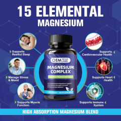 OEM Factory 15-in-1 Magnesium Complex 1350mg Per Serving 180mg Elemental Magnesium 15 Active Forms Glycinate Malate Pidolate Citrate Oxide Lactate Chloride Phosphate Aspartate Orotate Taurate Succinate Gluconate Carbonate Acetate 120 Capsules,MY SHOP,OEM Factory 15-in-1 Magnesium Complex 1350mg Per Serving 180mg Elemental Magnesium 15 Active Forms Glycinate Malate Pidolate Citrate Oxide Lactate Chloride Phosphate Aspartate Orotate Taurate Succinate Gluconate Carbonate Acetate 120 Capsules
