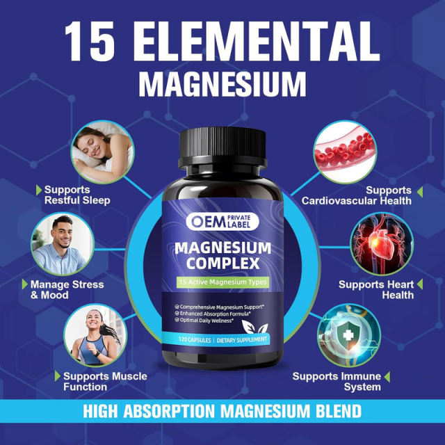 OEM Factory 15-in-1 Magnesium Complex 1350mg Per Serving 180mg Elemental Magnesium 15 Active Forms Glycinate Malate Pidolate Citrate Oxide Lactate Chloride Phosphate Aspartate Orotate Taurate Succinate Gluconate Carbonate Acetate 120 Capsules,MY SHOP,OEM Factory 15-in-1 Magnesium Complex 1350mg Per Serving 180mg Elemental Magnesium 15 Active Forms Glycinate Malate Pidolate Citrate Oxide Lactate Chloride Phosphate Aspartate Orotate Taurate Succinate Gluconate Carbonate Acetate 120 Capsules