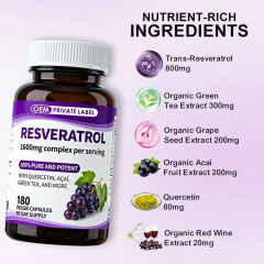 OEM Factory Resveratrol Complex 1600mg Per Serving Polygonum Cuspidatum Root Extract 800mg 50% Trans-Resveratrol Organic Acai 680mg Green Tea Grape Seed Quercetin Red Wine Extract Antioxidant Anti-Aging 180 Veggie Capsules,MY SHOP,OEM Factory Resveratrol Complex 1600mg Per Serving Polygonum Cuspidatum Root Extract 800mg 50% Trans-Resveratrol Organic Acai 680mg Green Tea Grape Seed Quercetin Red Wine Extract Antioxidant Anti-Aging 180 Veggie Capsules