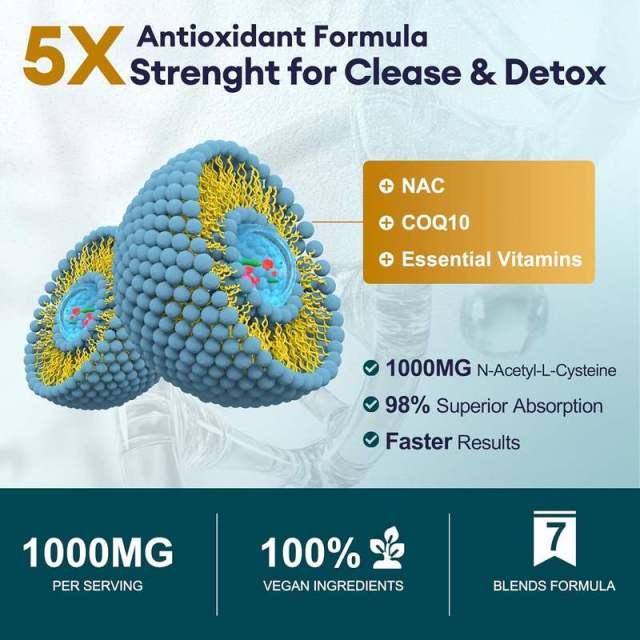 OEM Factory NAC 7-in-1 Capsules N-Acetyl-L-Cysteine 1000mg Free Form With CoQ10 50mg Vitamin C 30mg Vitamin E 10mg Vitamin D3 10000IU Vitamin B6 1.7mg B12 6mcg Antioxidant Liver Kidney Brain Nerve Immune Respiratory Support 120 Capsules,MY SHOP,OEM Factory NAC 7-in-1 Capsules N-Acetyl-L-Cysteine 1000mg Free Form With CoQ10 50mg Vitamin C 30mg Vitamin E 10mg Vitamin D3 10000IU Vitamin B6 1.7mg B12 6mcg Antioxidant Liver Kidney Brain Nerve Immune Respiratory Support 120 Capsules
