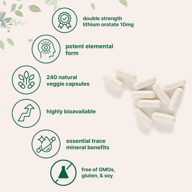 OEM Factory Lithium Orotate Capsules 10mg Per Serving Trace Mineral Supplement Supports Brain Health Mood Balance Cognitive Function Nervous System Wellness Vegetarian Gluten Free Soy Free Dairy Free 240 Capsules 120 Servings,MY SHOP,OEM Factory Lithium Orotate Capsules 10mg Per Serving Trace Mineral Supplement Supports Brain Health Mood Balance Cognitive Function Nervous System Wellness Vegetarian Gluten Free Soy Free Dairy Free 240 Capsules 120 Servings