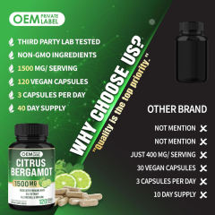 OEM Factory Citrus Bergamot Capsules 1500mg Per Serving 25:1 Extract Standardized 40% Polyphenolic Flavanones Premium Herb Supports Heart Health Cholesterol Levels Already Within Normal Range Vegan Non-GMO 120 Capsules,MY SHOP,OEM Factory Citrus Bergamot Capsules 1500mg Per Serving 25:1 Extract Standardized 40% Polyphenolic Flavanones Premium Herb Supports Heart Health Cholesterol Levels Already Within Normal Range Vegan Non-GMO 120 Capsules
