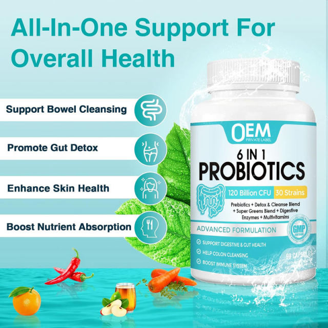 OEM Factory 6-in-1 Probiotics 120 Billion CFU 30 Strains Prebiotic Fiber Blend Detox Cleanse Green Tea Apple Cider Vinegar Cayenne Digestive Enzymes Bromelain Papain Amylase Super Greens Broccoli Strawberry Multivitamins B3 B6 B9 B12 90 Capsules,MY SHOP,OEM Factory 6-in-1 Probiotics 120 Billion CFU 30 Strains Prebiotic Fiber Blend Detox Cleanse Green Tea Apple Cider Vinegar Cayenne Digestive Enzymes Bromelain Papain Amylase Super Greens Broccoli Strawberry Multivitamins B3 B6 B9 B12 90 Capsules